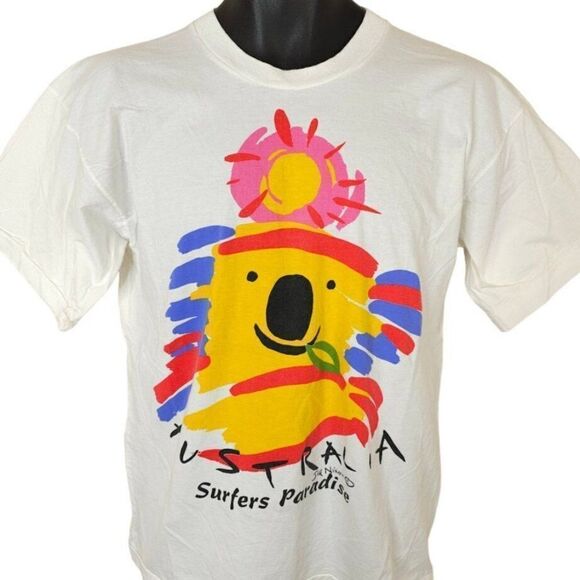 Australia Surfer T Shirt Mens Size Medium Vintage 80s 90s Koala Surfing - Picture 1 of 6